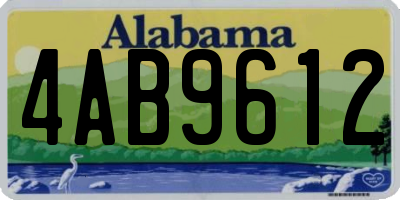 AL license plate 4AB9612