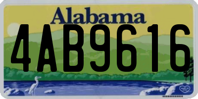 AL license plate 4AB9616