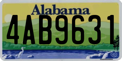 AL license plate 4AB9631