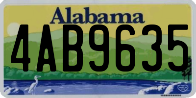AL license plate 4AB9635