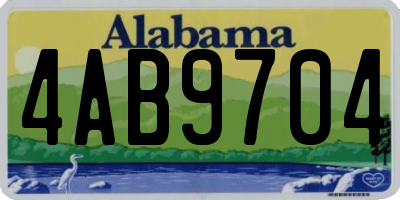AL license plate 4AB9704