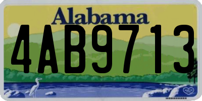 AL license plate 4AB9713