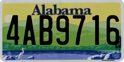 AL license plate 4AB9716