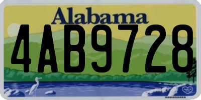 AL license plate 4AB9728