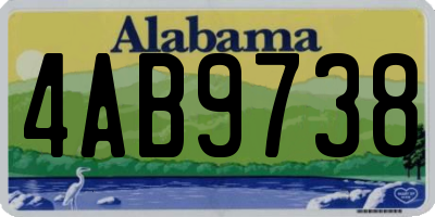 AL license plate 4AB9738