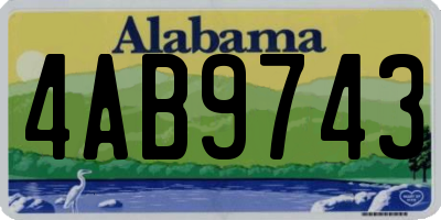 AL license plate 4AB9743