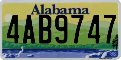 AL license plate 4AB9747