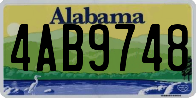 AL license plate 4AB9748