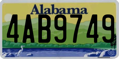 AL license plate 4AB9749