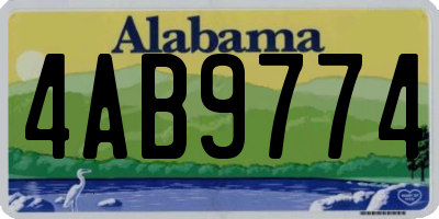 AL license plate 4AB9774