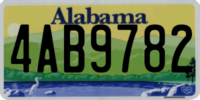 AL license plate 4AB9782