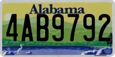 AL license plate 4AB9792