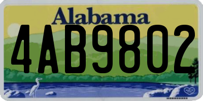 AL license plate 4AB9802