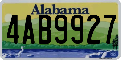 AL license plate 4AB9927
