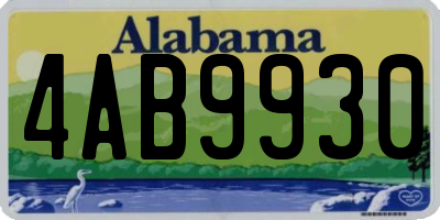 AL license plate 4AB9930