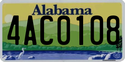 AL license plate 4AC0108