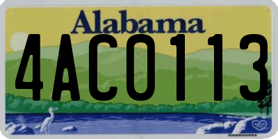AL license plate 4AC0113
