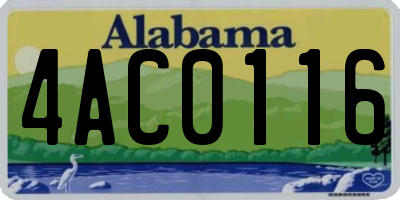 AL license plate 4AC0116