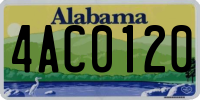AL license plate 4AC0120