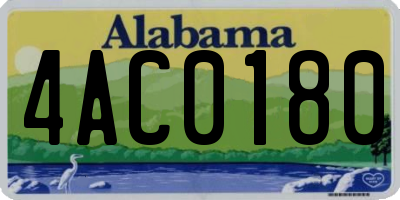 AL license plate 4AC0180