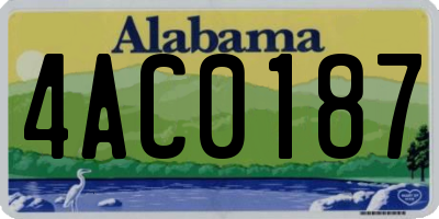 AL license plate 4AC0187