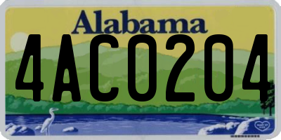 AL license plate 4AC0204