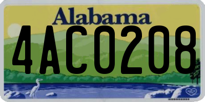 AL license plate 4AC0208