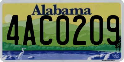 AL license plate 4AC0209