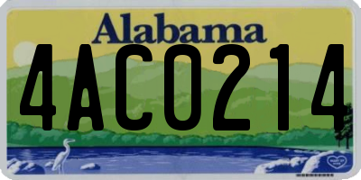 AL license plate 4AC0214