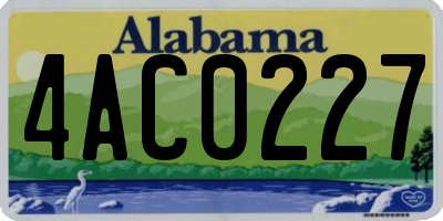 AL license plate 4AC0227