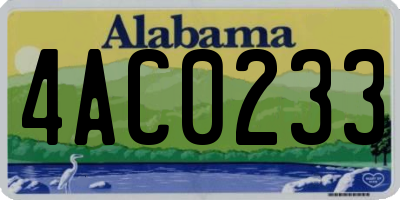 AL license plate 4AC0233