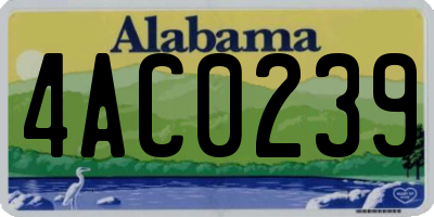 AL license plate 4AC0239