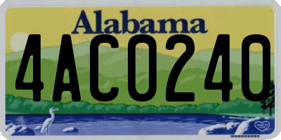 AL license plate 4AC0240