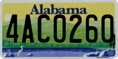 AL license plate 4AC0260