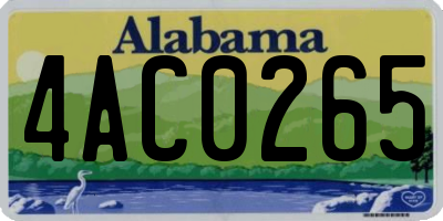 AL license plate 4AC0265