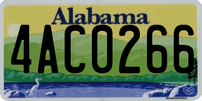 AL license plate 4AC0266