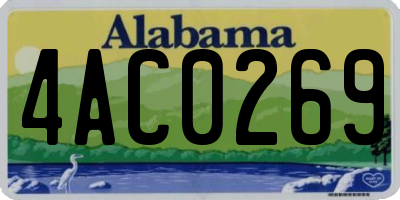 AL license plate 4AC0269
