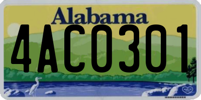 AL license plate 4AC0301