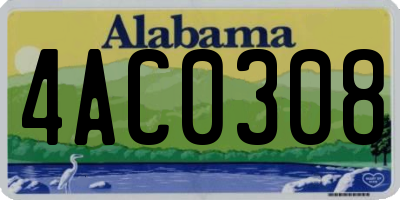 AL license plate 4AC0308