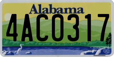 AL license plate 4AC0317