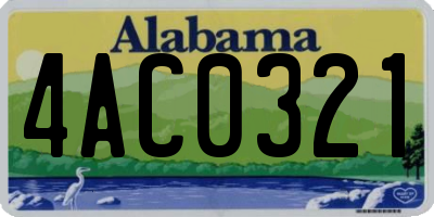AL license plate 4AC0321