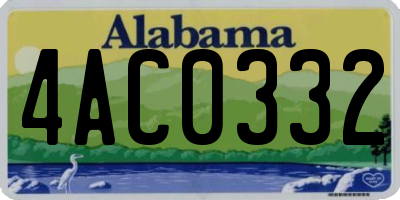 AL license plate 4AC0332