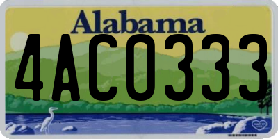 AL license plate 4AC0333