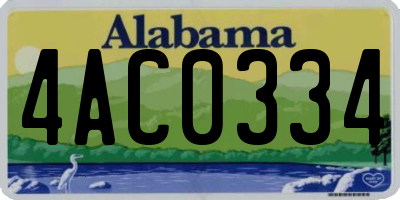 AL license plate 4AC0334