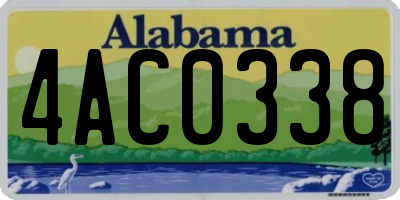 AL license plate 4AC0338