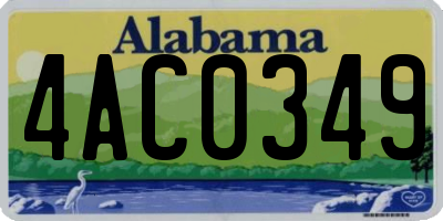 AL license plate 4AC0349