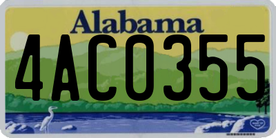 AL license plate 4AC0355