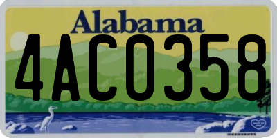 AL license plate 4AC0358