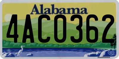 AL license plate 4AC0362