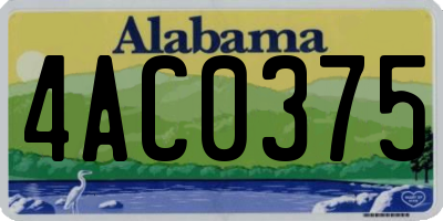 AL license plate 4AC0375